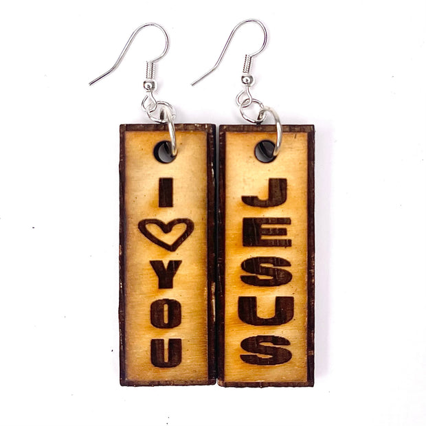 Praise Phrase Earrings- "I Love You Jesus"