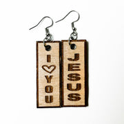 Praise Phrase Earrings- "I Love You Jesus"